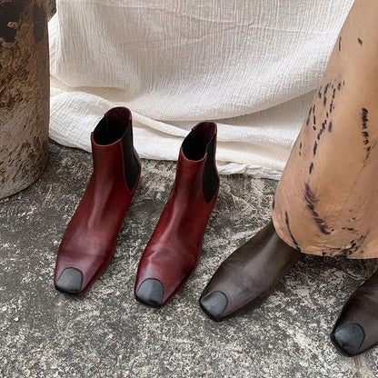 Redmond Square-Toe Leather Boots