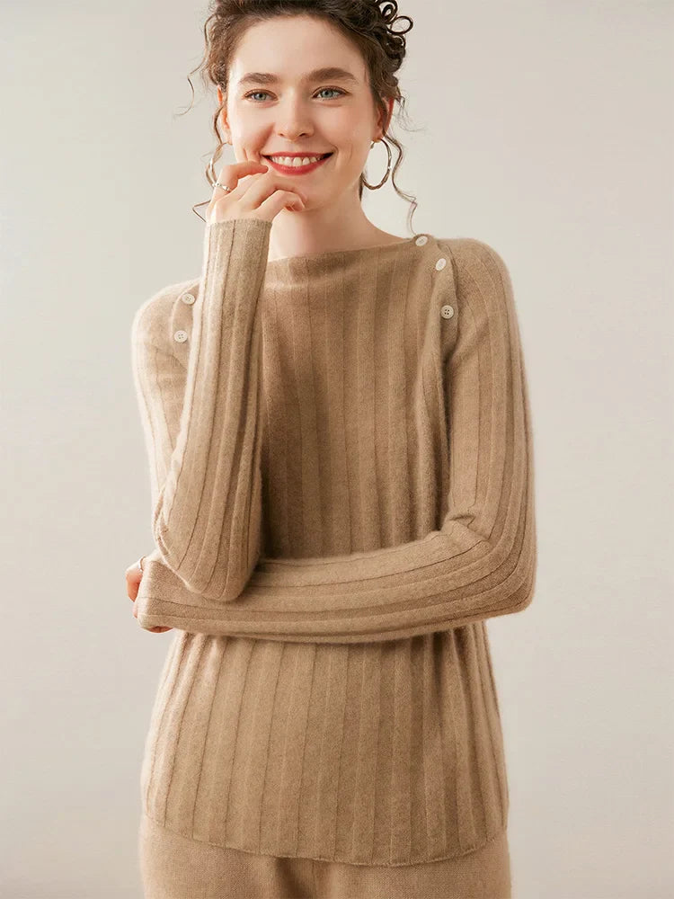 Maribel Buttoned Cashmere Sweater