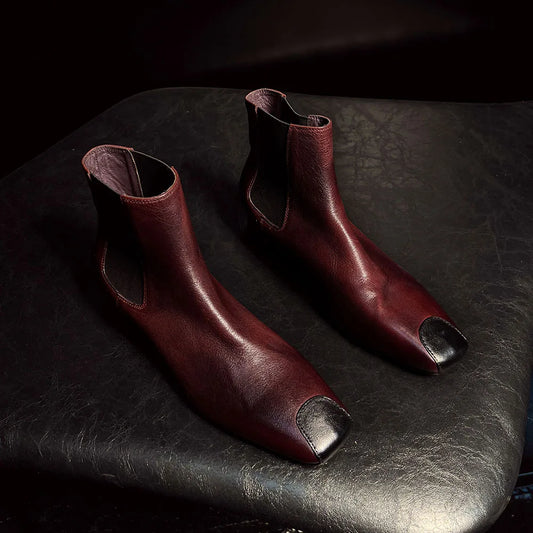 Redmond Square-Toe Leather Boots