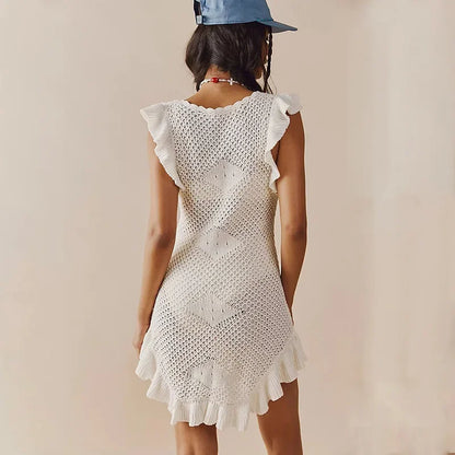 Maribelle Crochet Beach Mini Dress