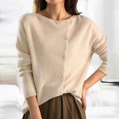 Amélise Asymmetric Button Sweater