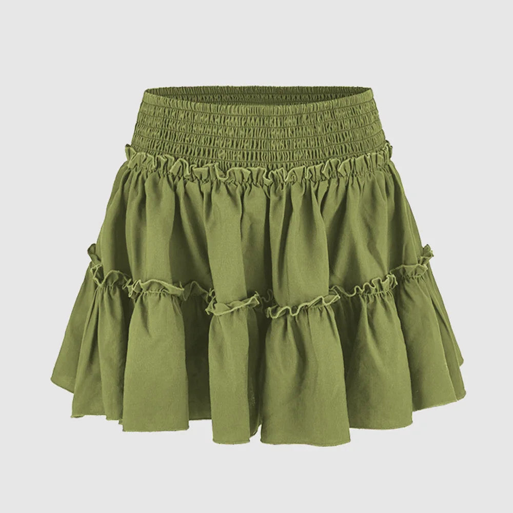 Viora Leopard Ruffle Skirt