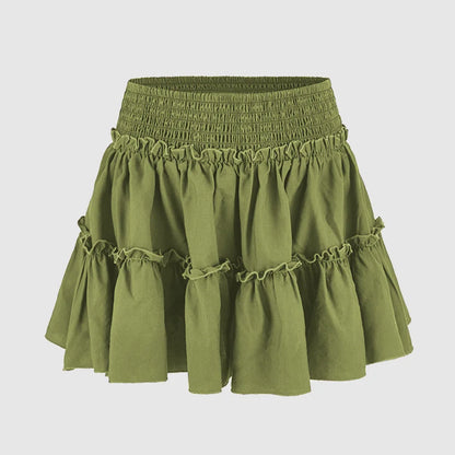 Viora Leopard Ruffle Skirt