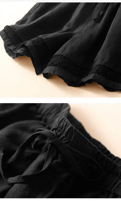 Lenora Embroidered Linen Shorts