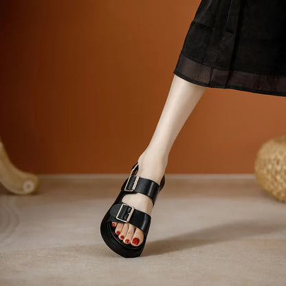 Italian Leather Platform Sandal