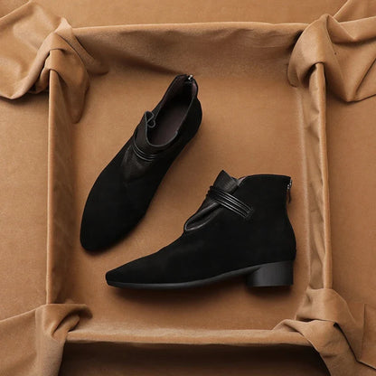 Vivienne Italian Crest Suede Boots