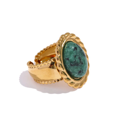 Aurexo Bold Tiger Eye Gold Plated Ring