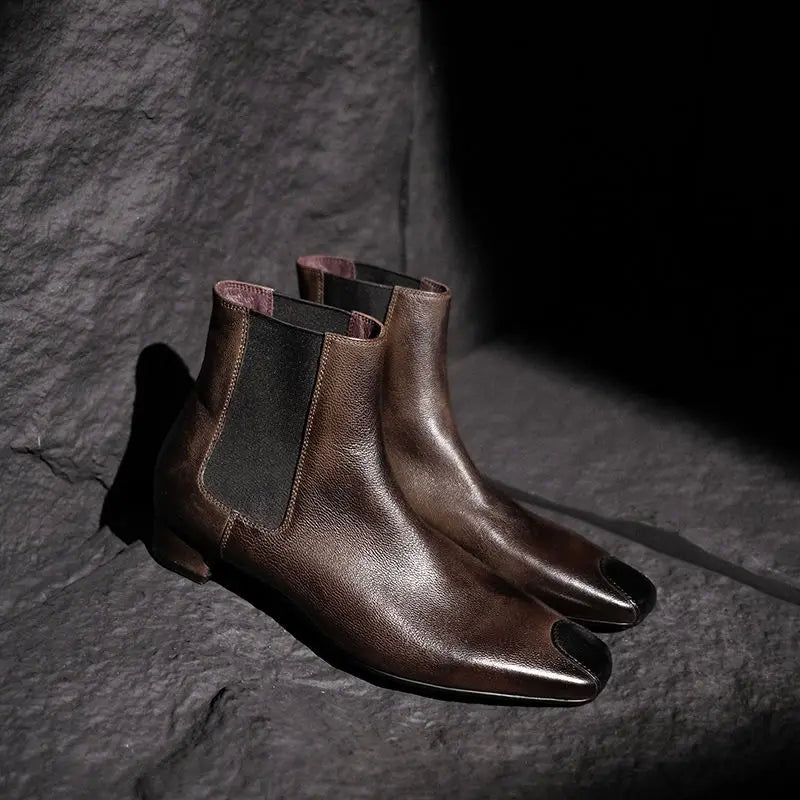 Redmond Square-Toe Leather Boots