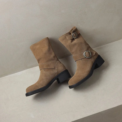 Blackthorn Suede Buckle Boots