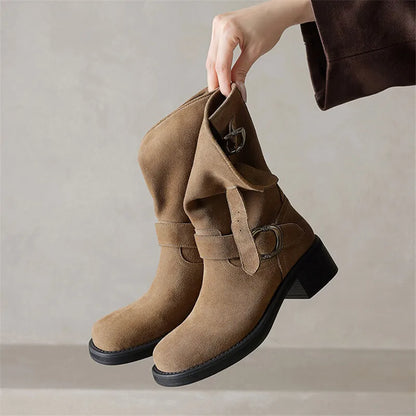 Blackthorn Suede Buckle Boots