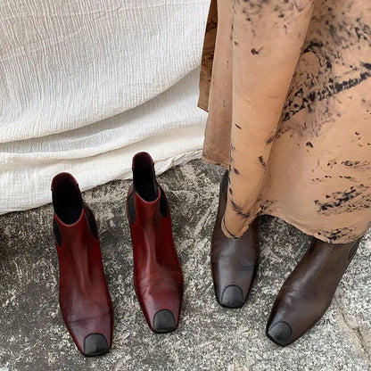 Redmond Square-Toe Leather Boots