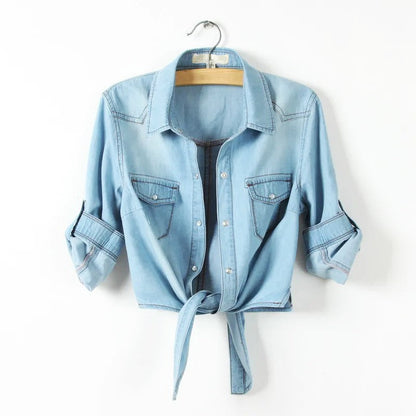 Cool Summer Denim Crop-Top