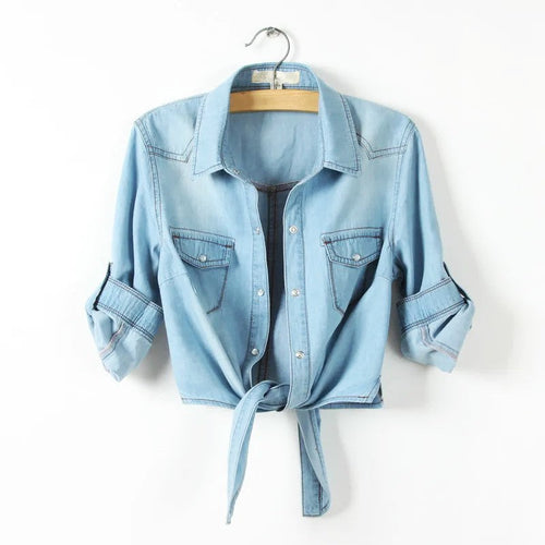 Cool Summer Denim Crop-Top