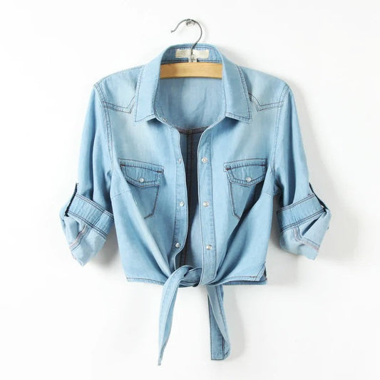 Cool Summer Denim Crop-Top