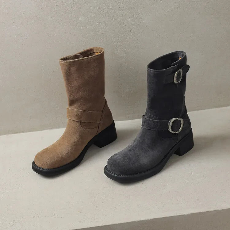 Blackthorn Suede Buckle Boots