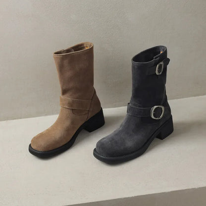 Blackthorn Suede Buckle Boots