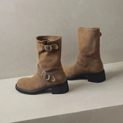 Blackthorn Suede Buckle Boots
