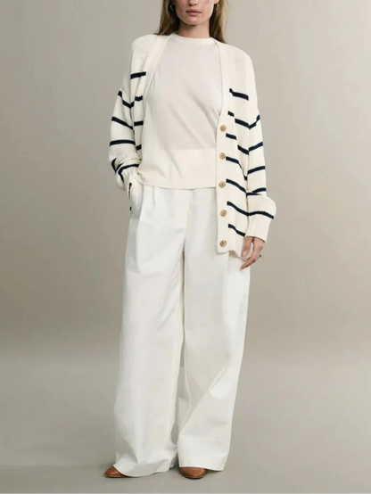 Westhaven Organic Striped Cardigan