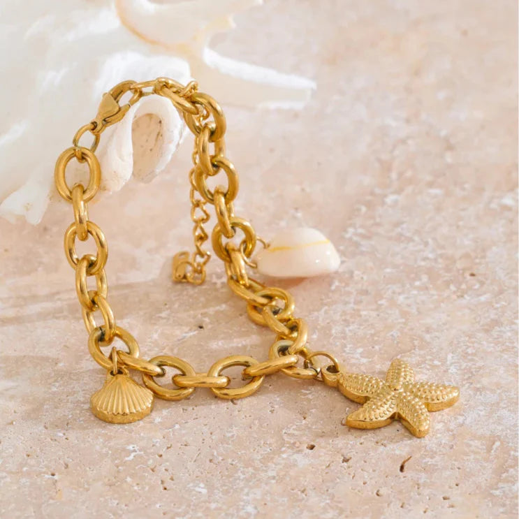 Marée Gold Chain Starfish Bracelet