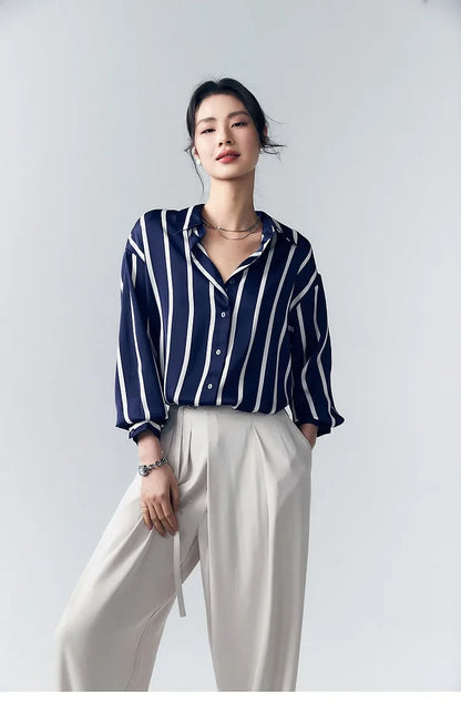 Maren Stripe Satin Blouse