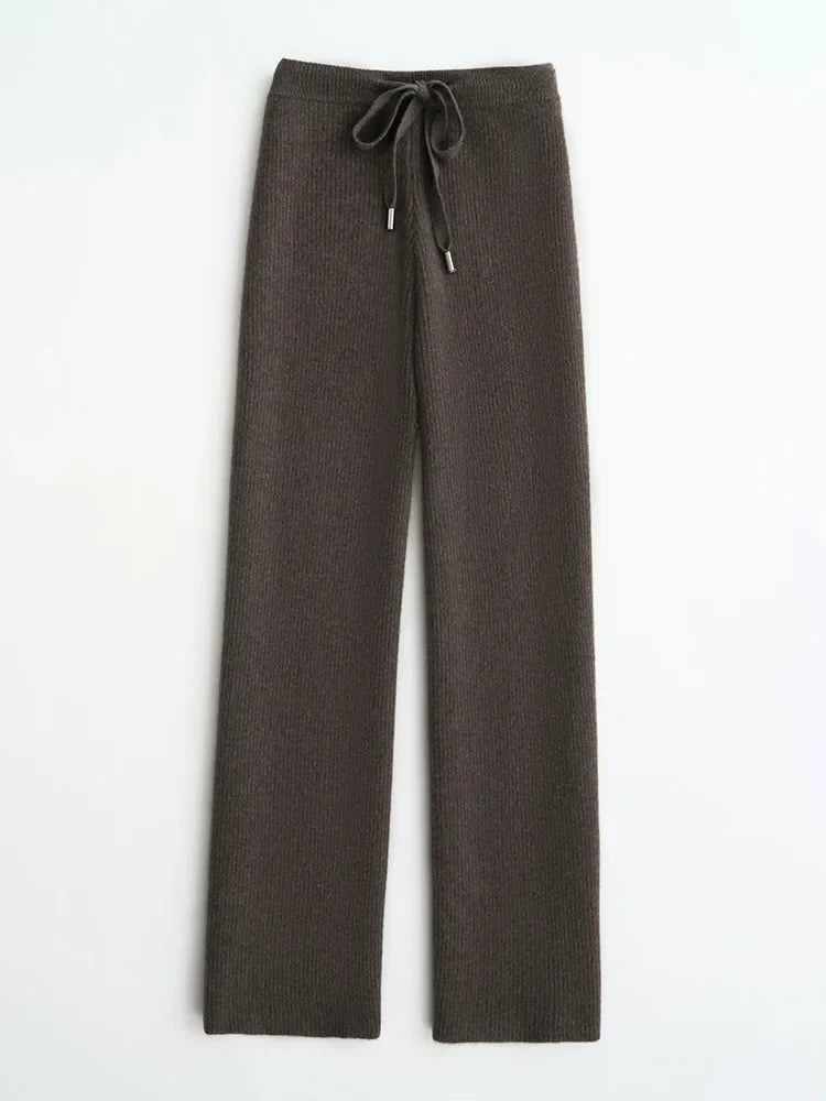 Wool Knitted Wide Leg Pants