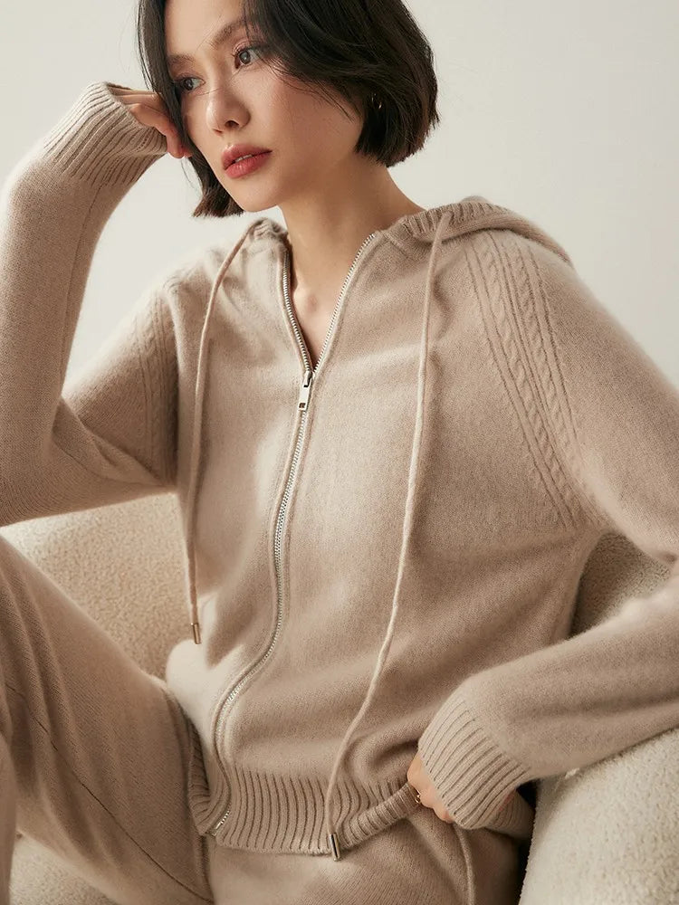 Glädje Classic Cashmere Zipup Hoodie