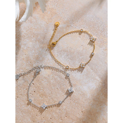 Elaya Cubic Zirconia Thin Chain Bracelet
