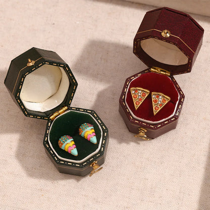 VivaVita Enamel Snack Stud Earrings