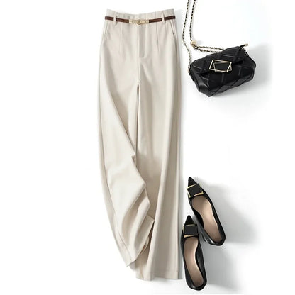 Milano Wide Leg Wool Trousers