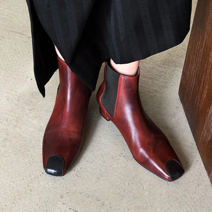 Redmond Square-Toe Leather Boots