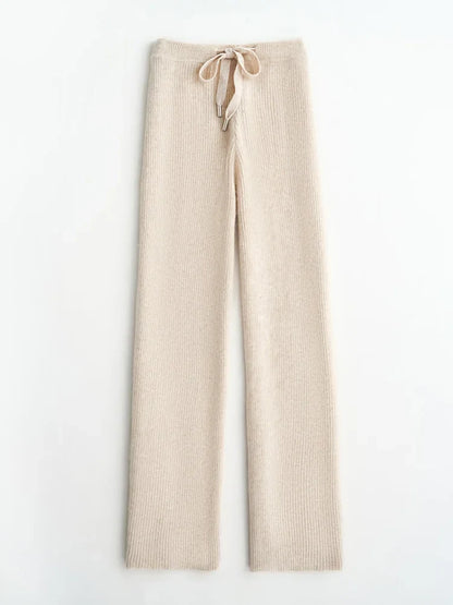 Wool Knitted Wide Leg Pants
