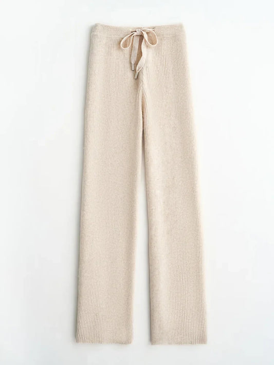 Wool Knitted Wide Leg Pants