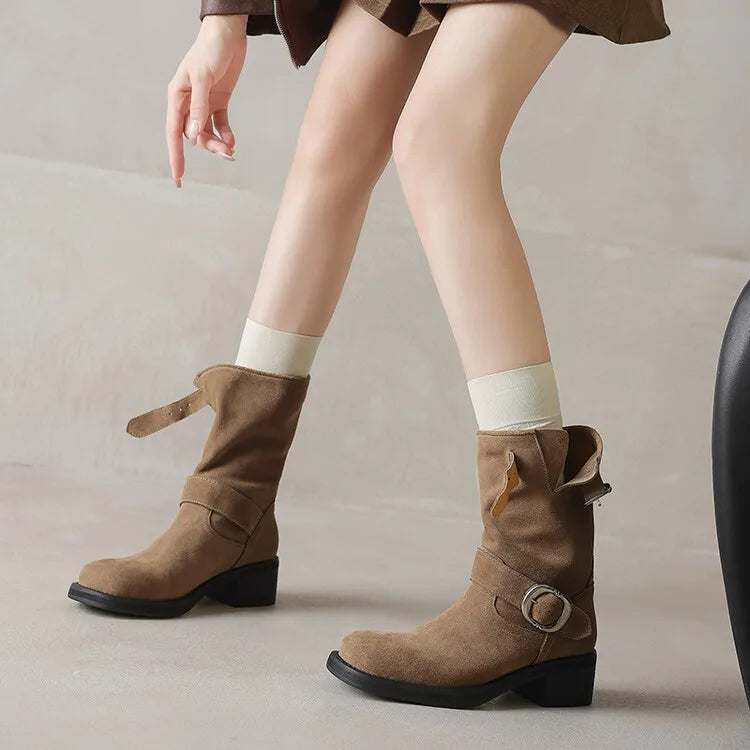 Blackthorn Suede Buckle Boots