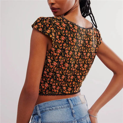 Elowen Floral Ruche Crop