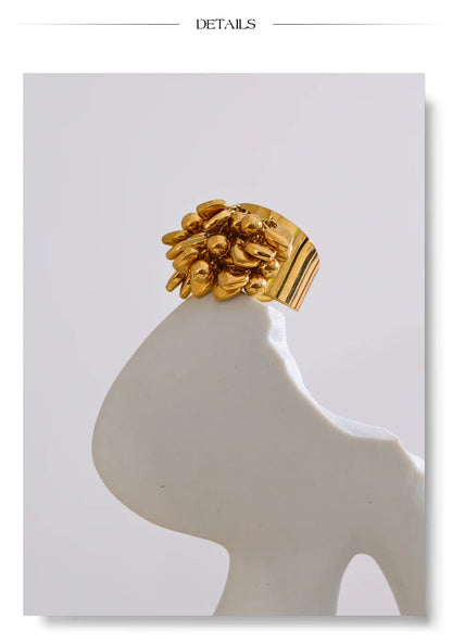 Valmara Heart Charm Adjustable Gold Ring