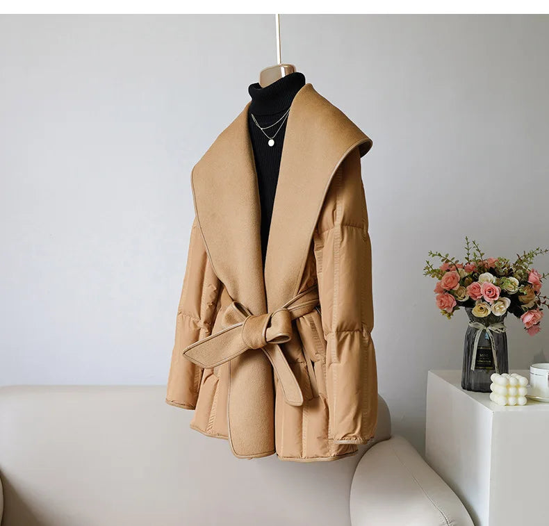 Lady Diana Belted Down-Jacket