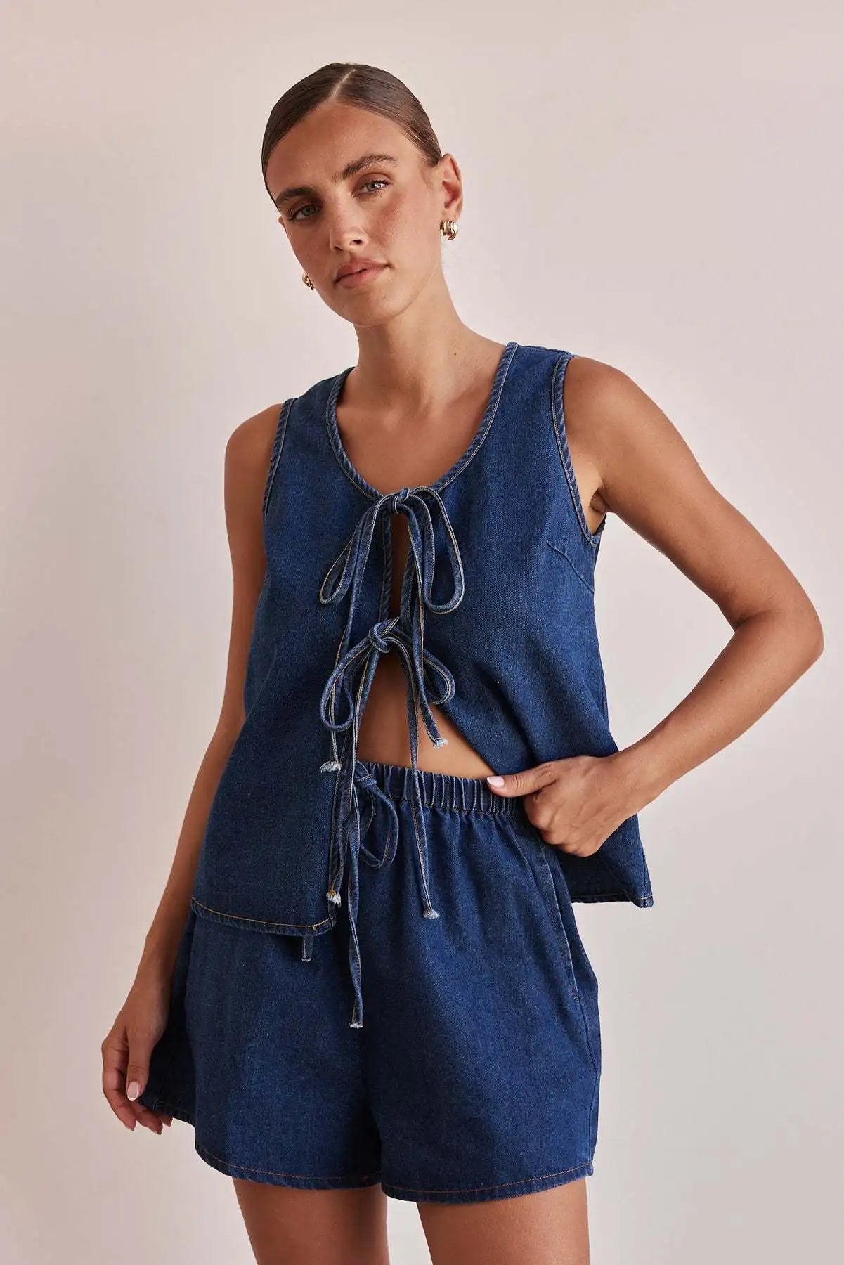 Doretta Denim Tie Set