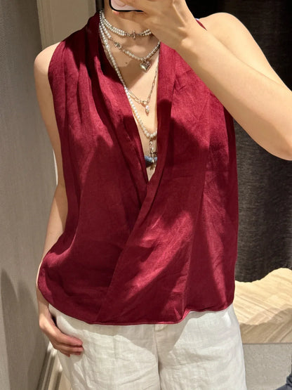 Valienne Drape Linen Vest