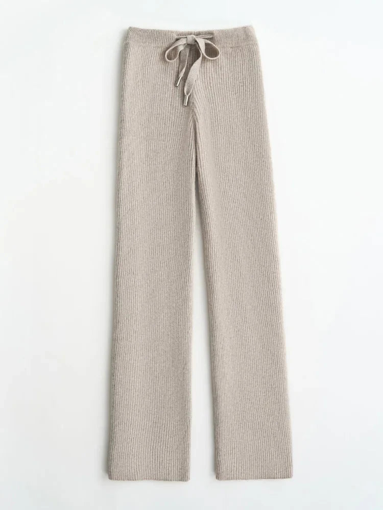 Wool Knitted Wide Leg Pants