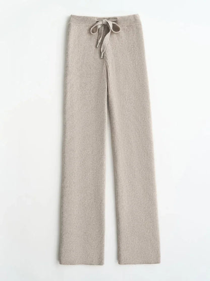 Wool Knitted Wide Leg Pants