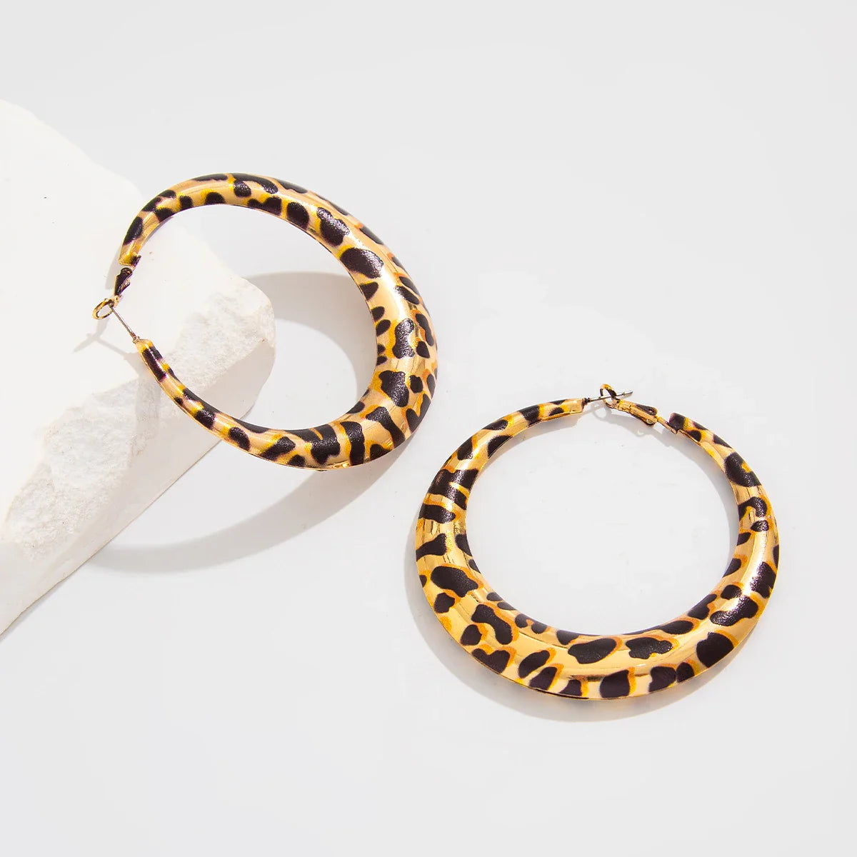Hollowed Leopard Big Hoop Earrings
