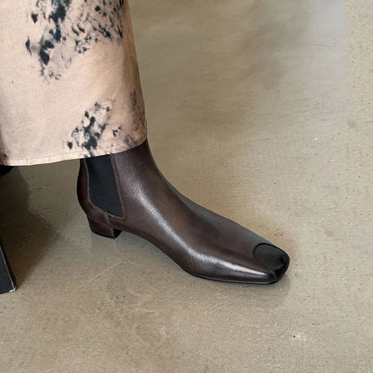 Redmond Square-Toe Leather Boots