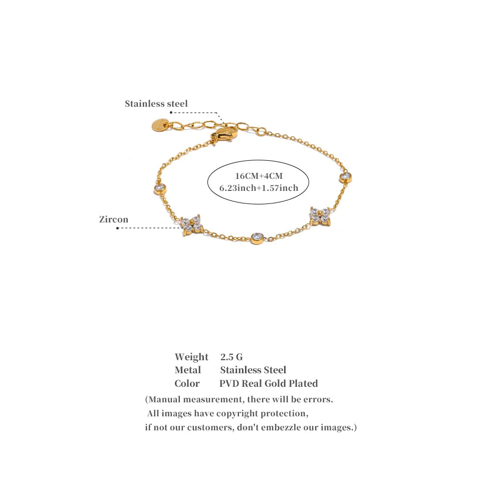 Elaya Cubic Zirconia Thin Chain Bracelet