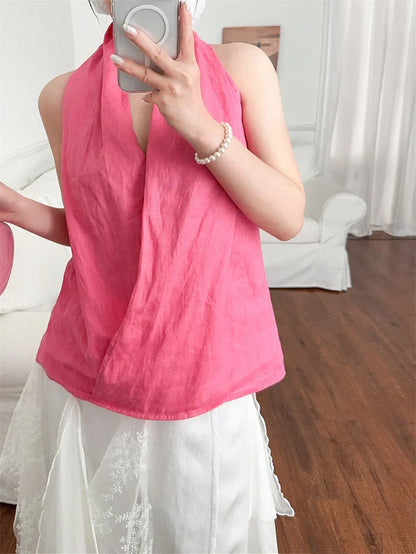 Valienne Drape Linen Vest