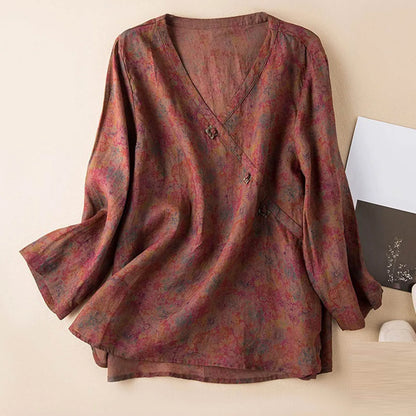 Kaien Crosswrap Linen Blouse