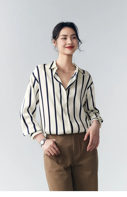 Maren Stripe Satin Blouse