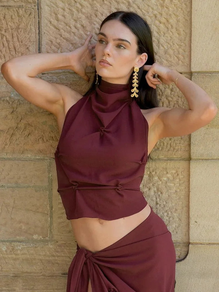 Fallon Tie-Back Halter Top