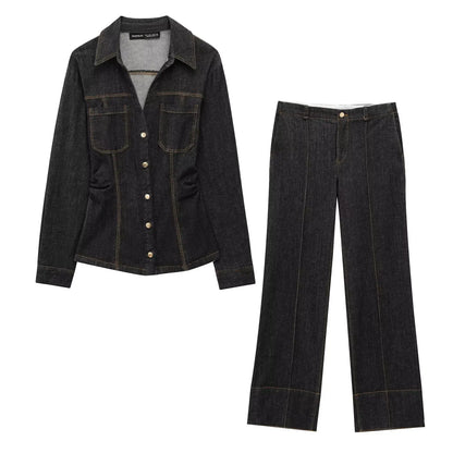 Marenza Button Denim Set