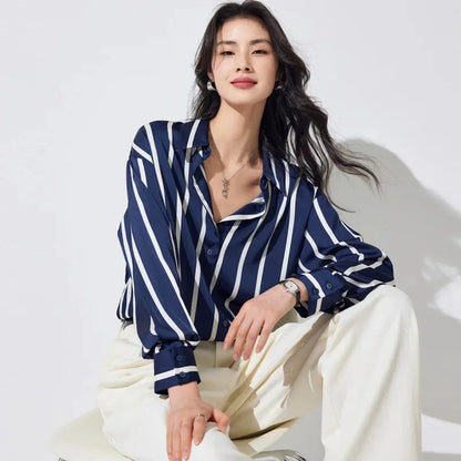 Maren Stripe Satin Blouse