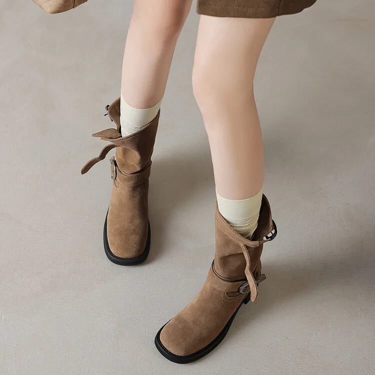 Blackthorn Suede Buckle Boots